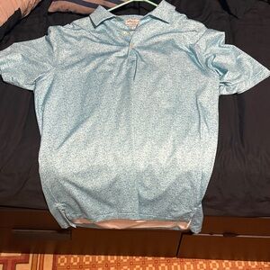 Peter Millar Sky Blue Patterned Polo Shirt